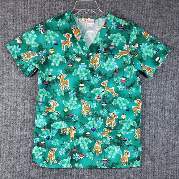 Rudolph The Red Nosed Reindeer Tops - Women's Christmas Scrubs Rudolph The Red Nose Reindeer